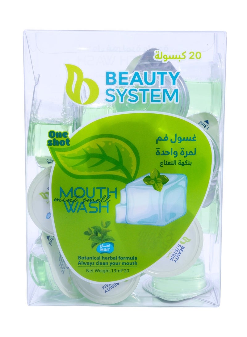 بيوتي سستم غسول فم بالكبسولات المتطورة بنكهة النعناع  20 × 13 مل - Image 1